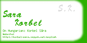sara korbel business card