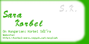 sara korbel business card